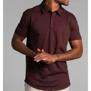 BYLT Shirt Mens Size Large Drop Cut S/S Polo Business Active Casual Maroon